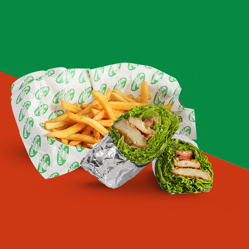 Grilled Chicken Lettuce Wrap Duo Meal Brothers Burger