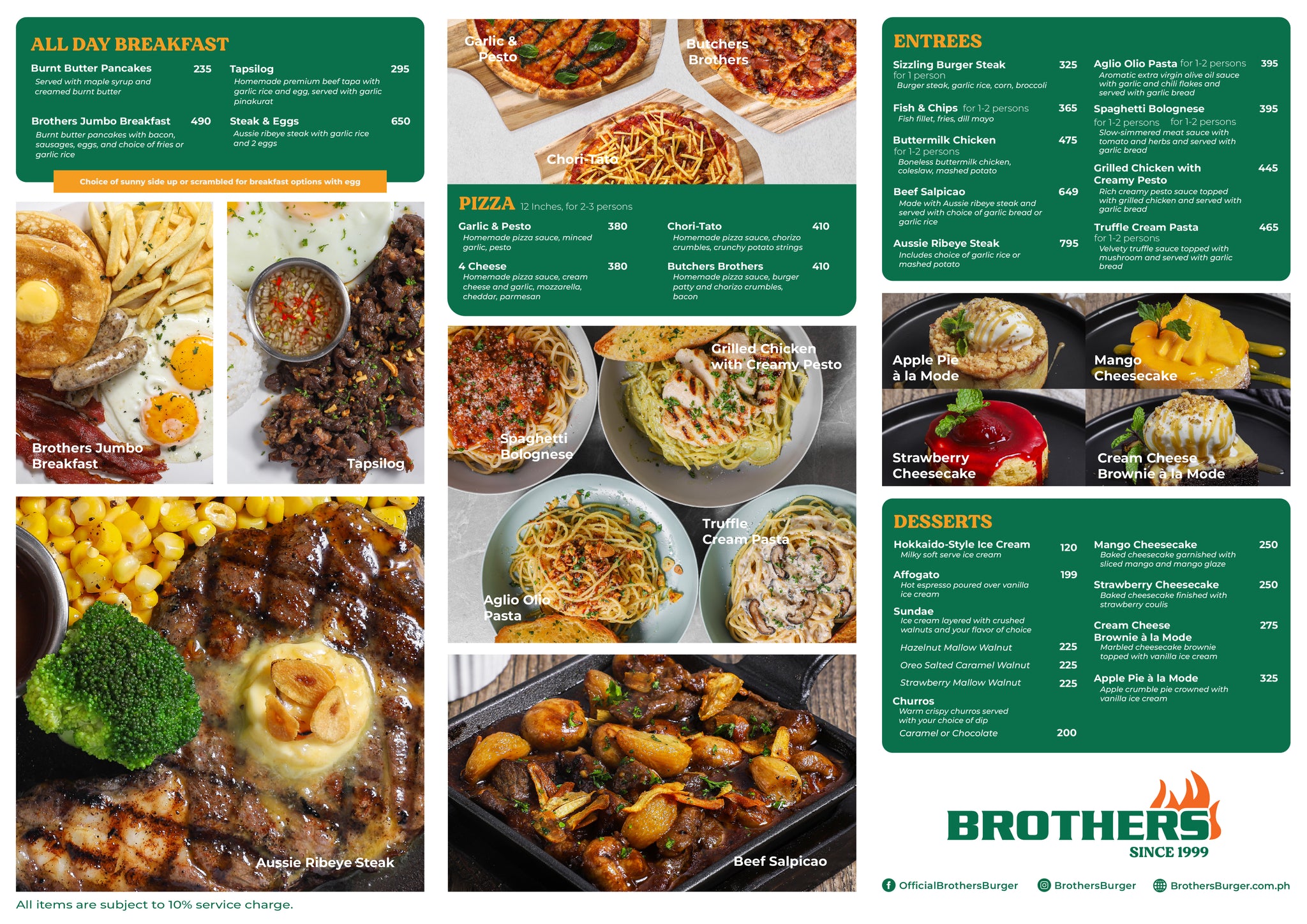 Brothers Diner Menu