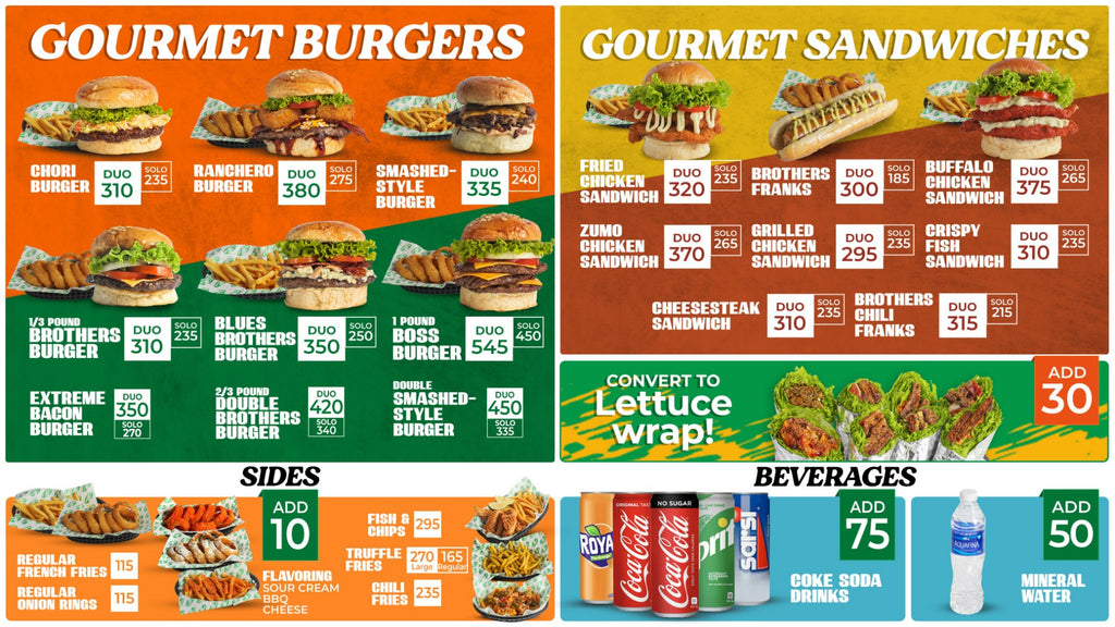 Brothers Burger Full Store Menu