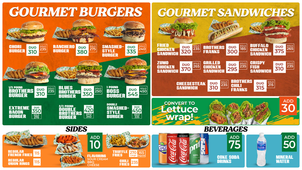 Brothers Burger Express Kiosk Menu